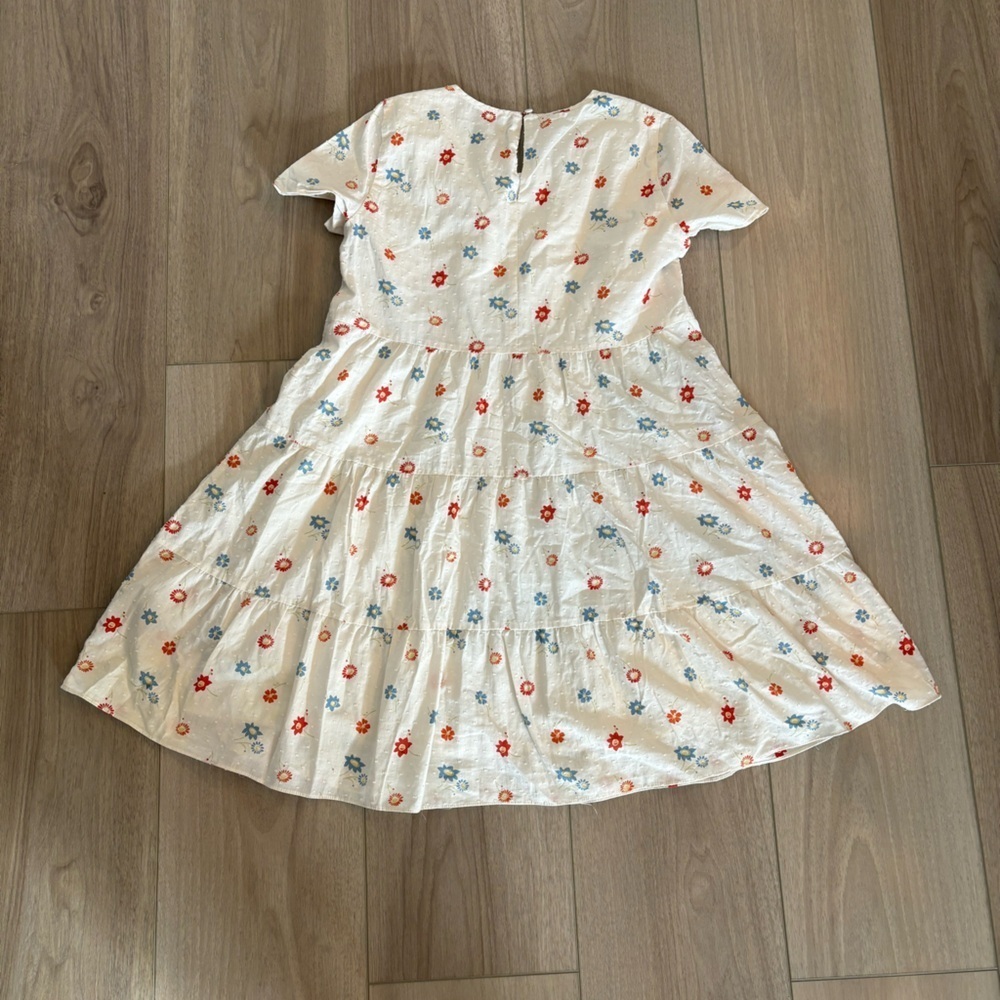 Women’s Madewell Tiered Mini Dress Size Small clipdot Floral Heyday White - Picture 5 of 10